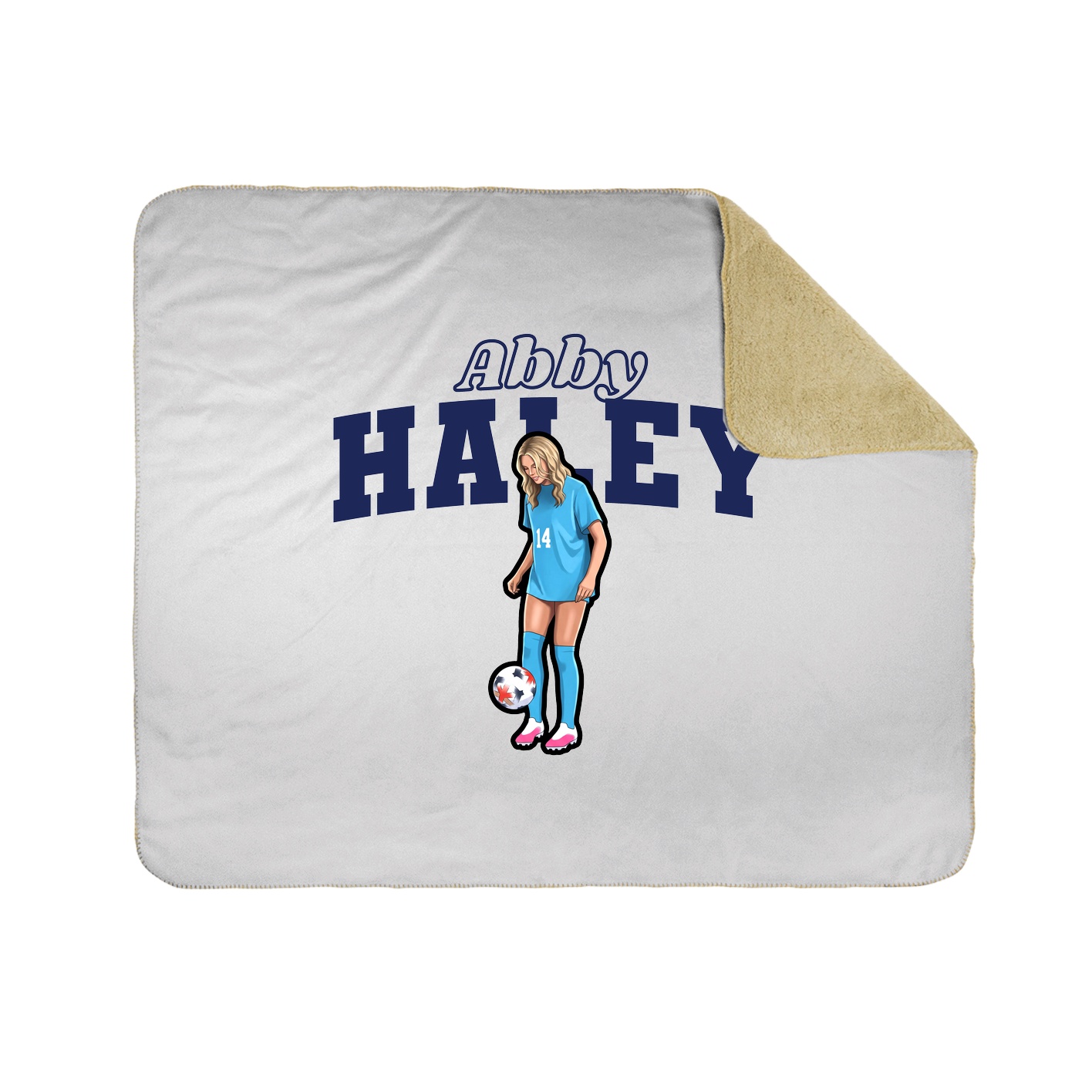 Throw Blanket — Name Arch in White