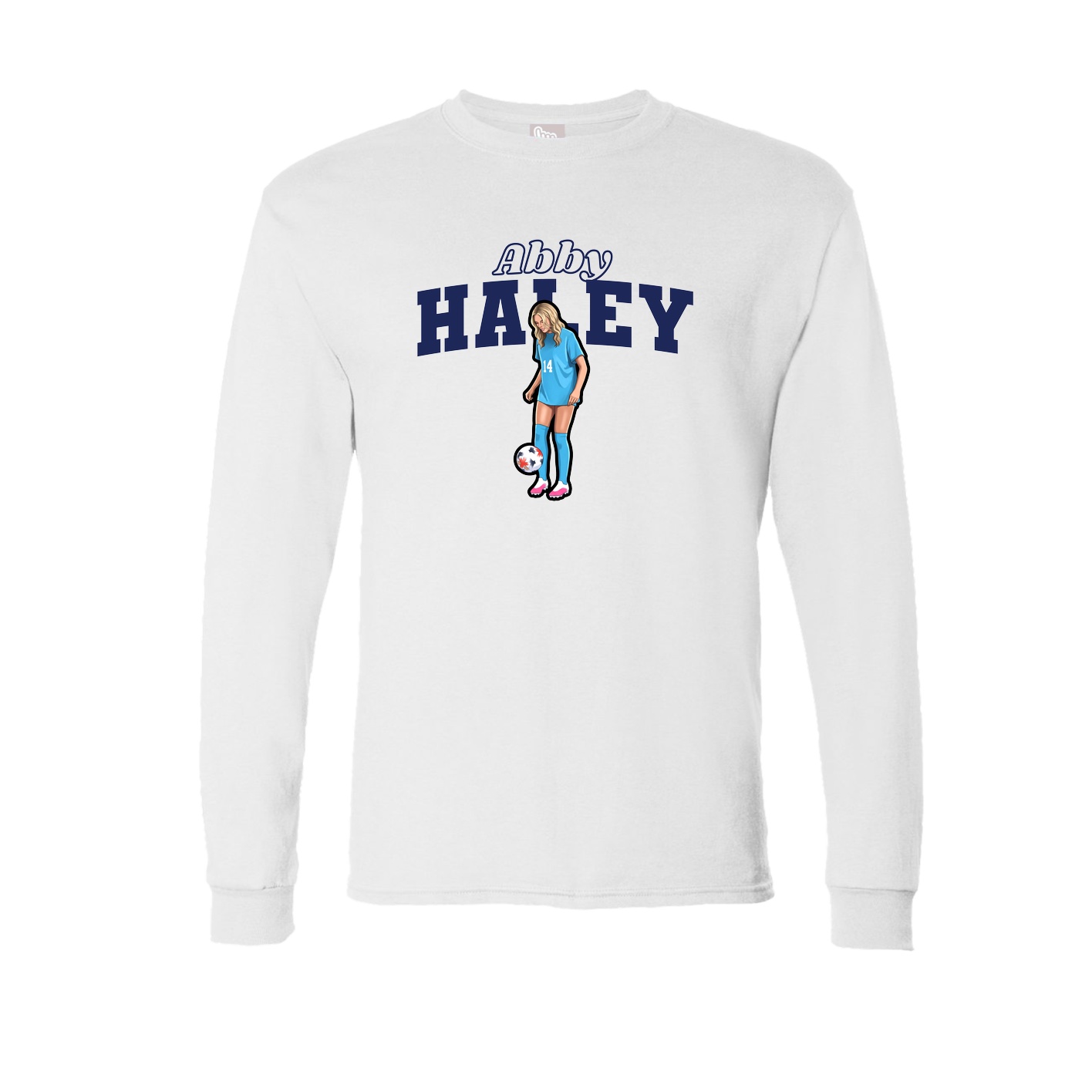 Long Sleeve Tee — Name Arch in White