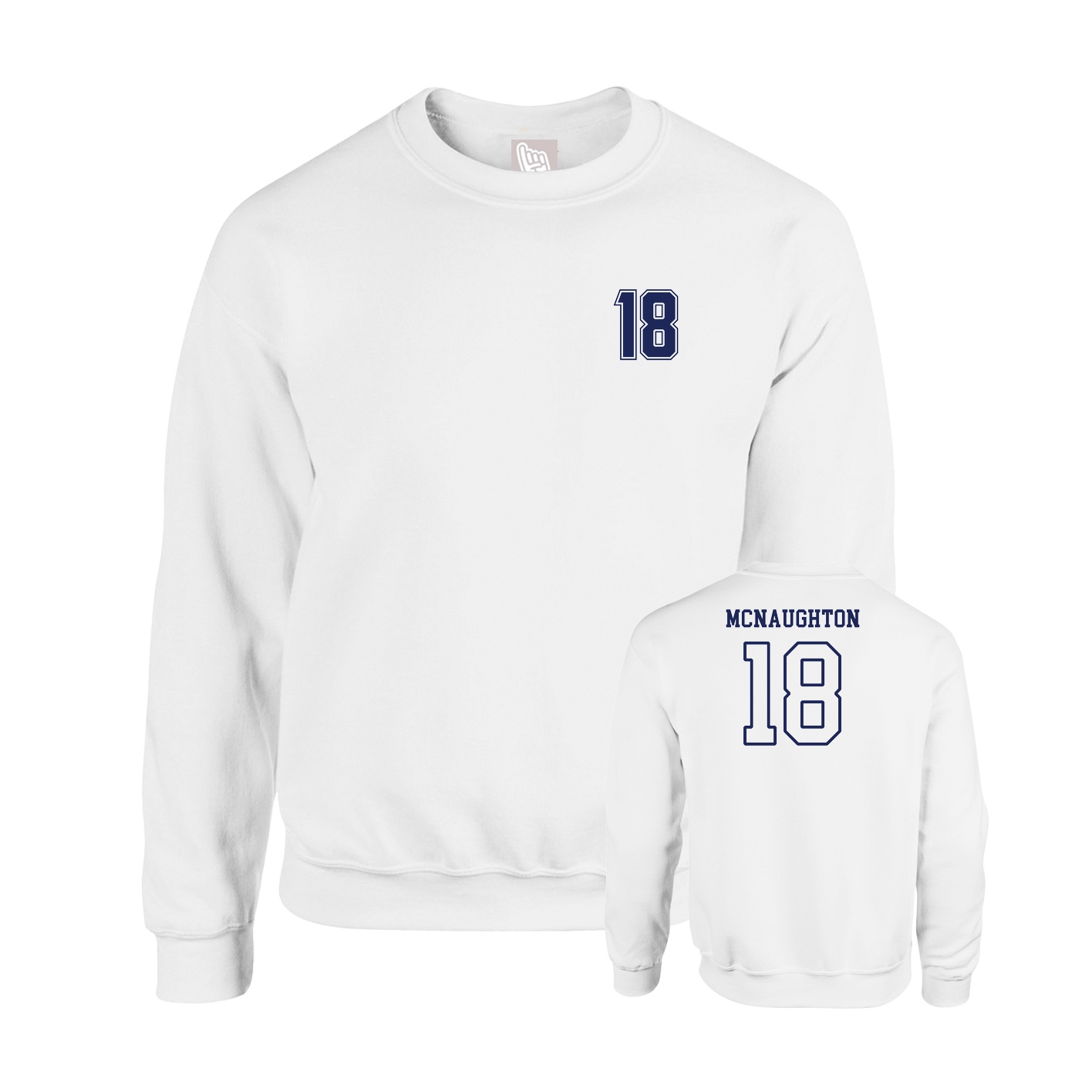 Fleece Crew — Chest Back in White