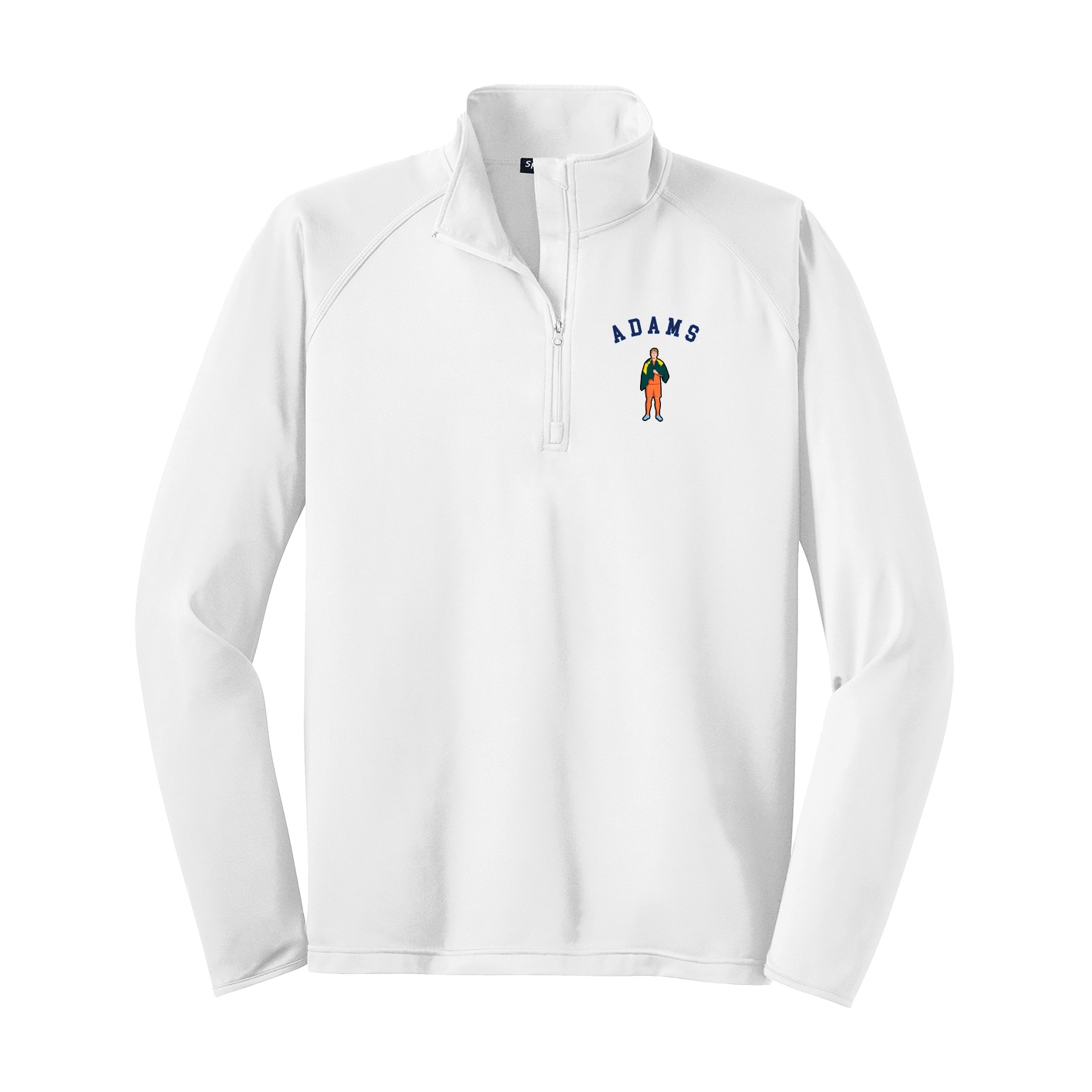 Q-Zip Pullover — Shirsey Arch in White