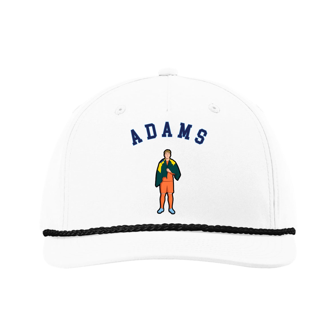 Five-Panel Classic Rope Cap — Shirsey Arch in White