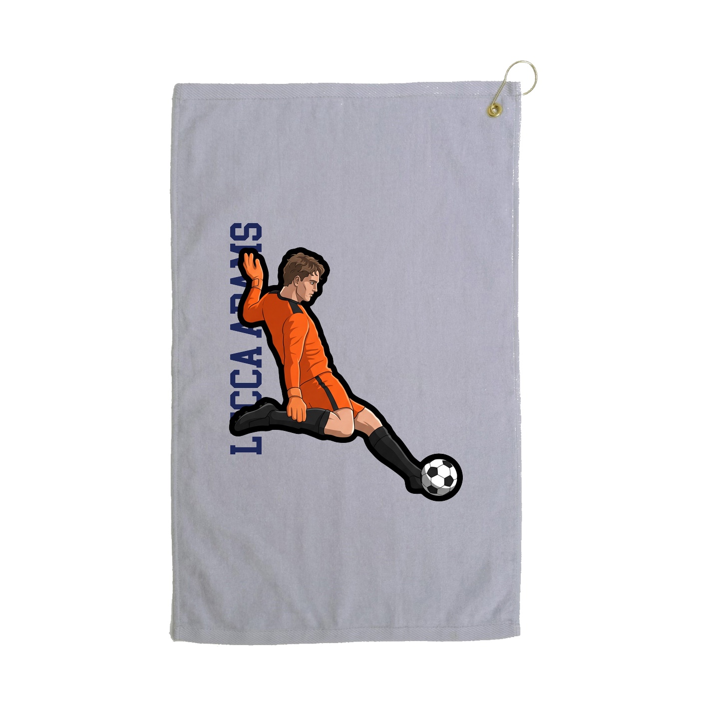 Golf Towel — Name Vertical in Grey