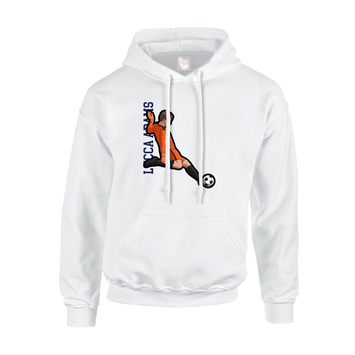 Hoodie — Name Vertical in White