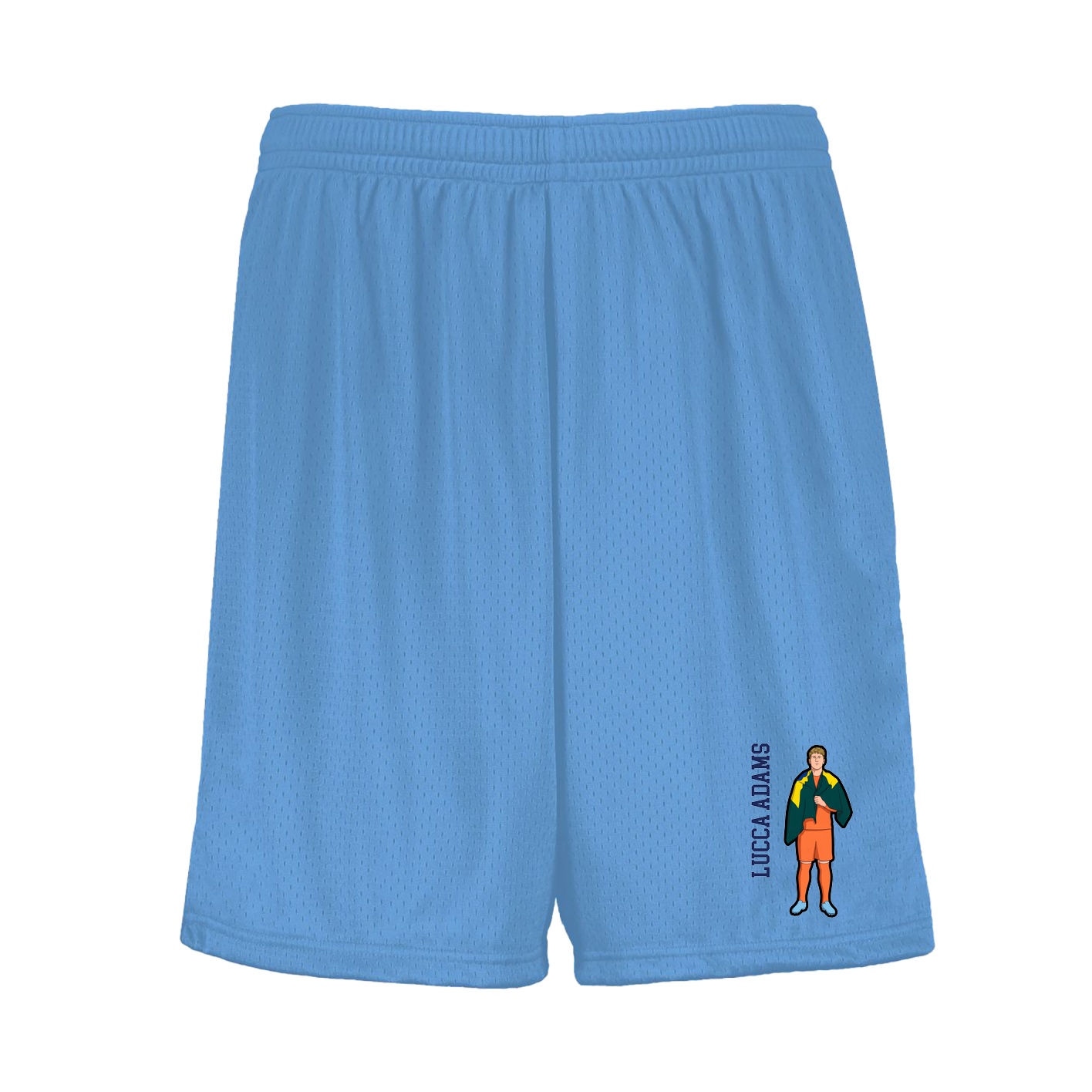 Shorts — Name Vertical in Light Blue