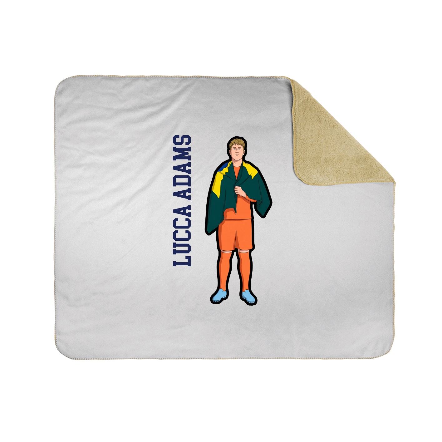 Throw Blanket — Name Vertical in White