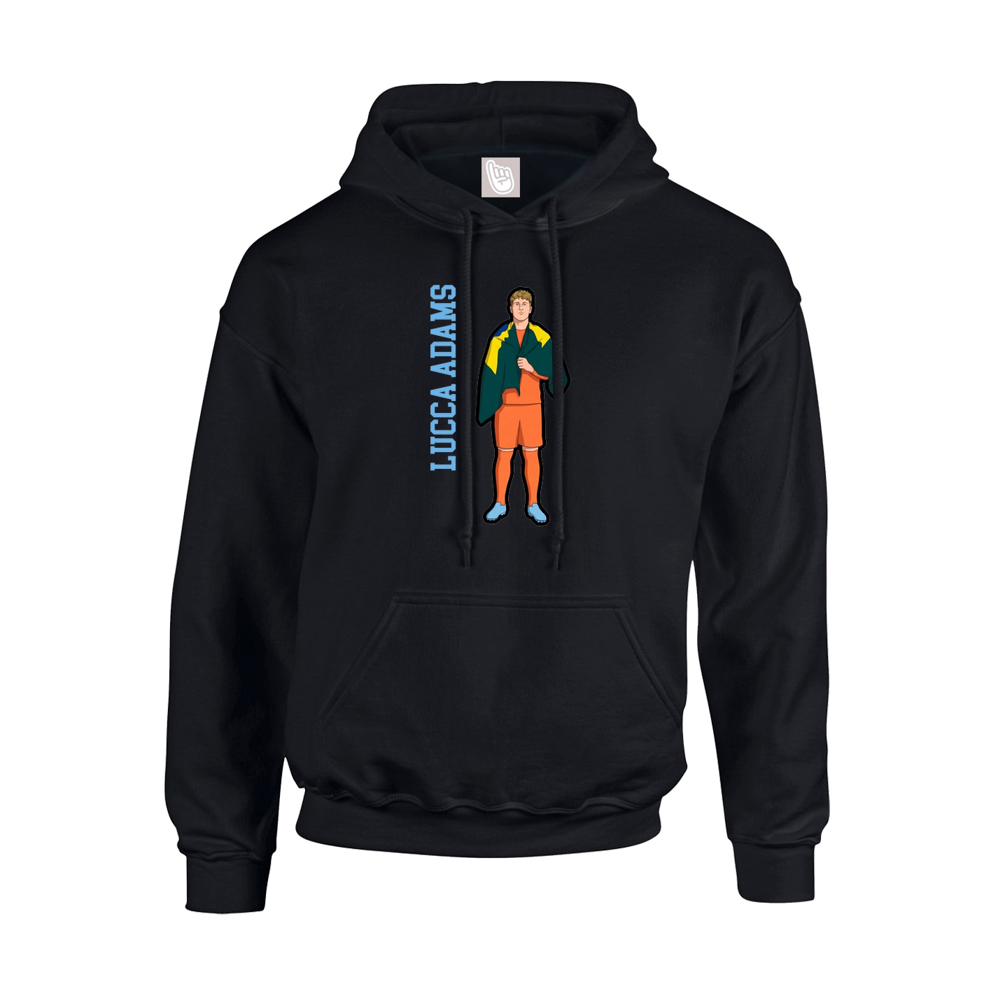 Youth Hoodie — Name Vertical in Black