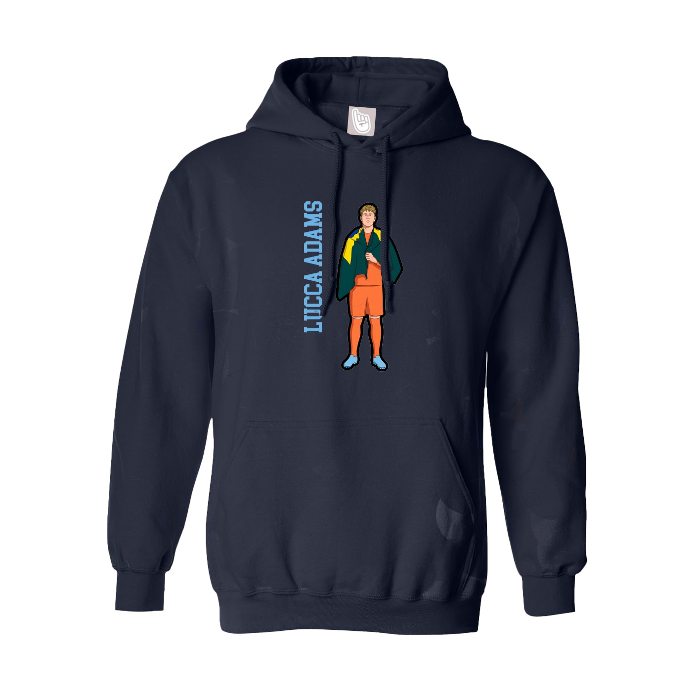 Youth Hoodie — Name Vertical in Navy