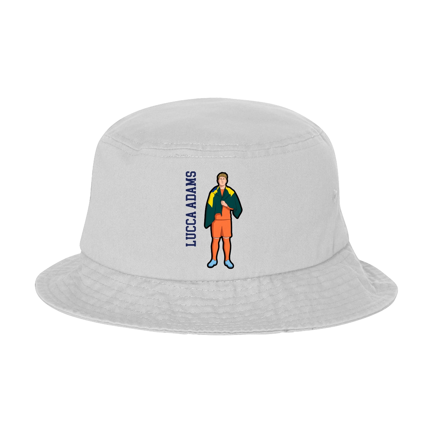 Bucket Cap — Name Vertical in White