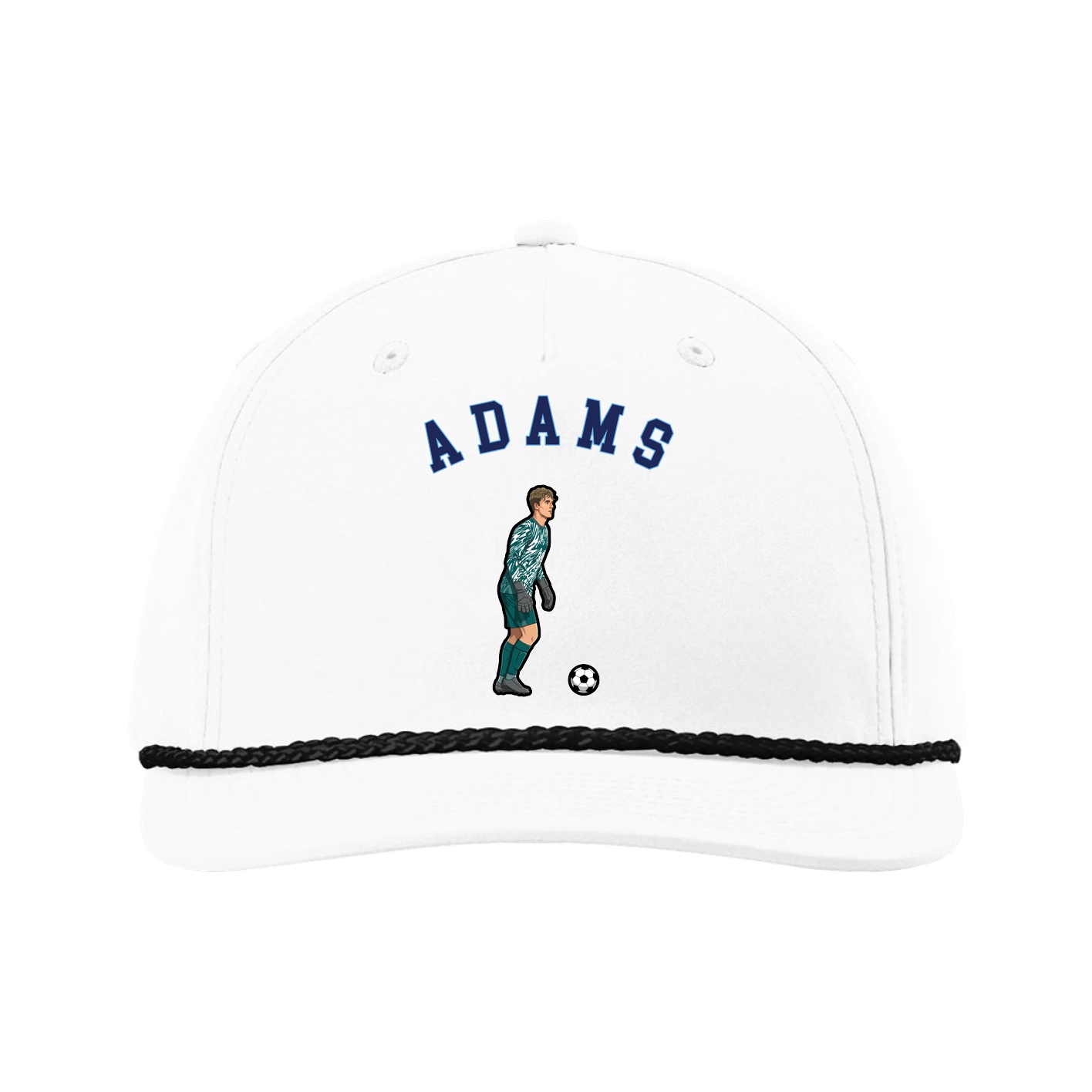 Five-Panel Classic Rope Cap — Shirsey Arch in White