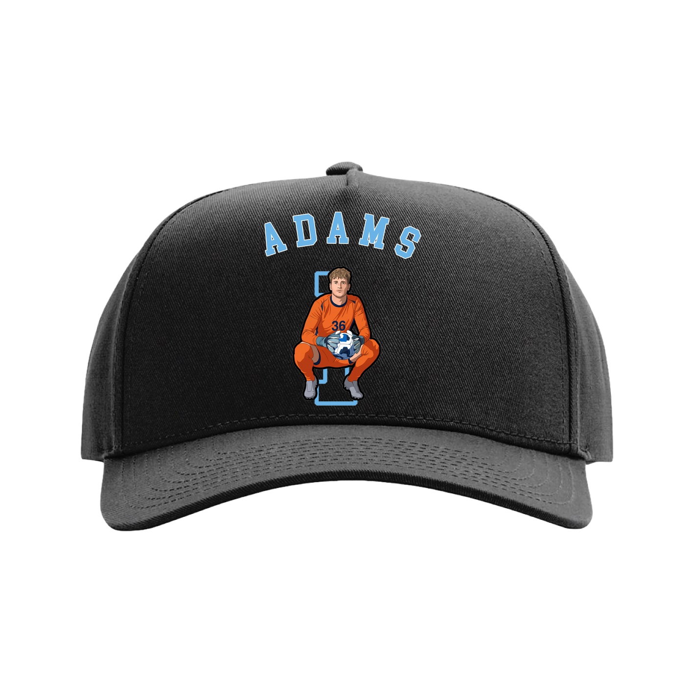 Full Fabric Five-Panel Champ Cap — Shirsey Arch in Black