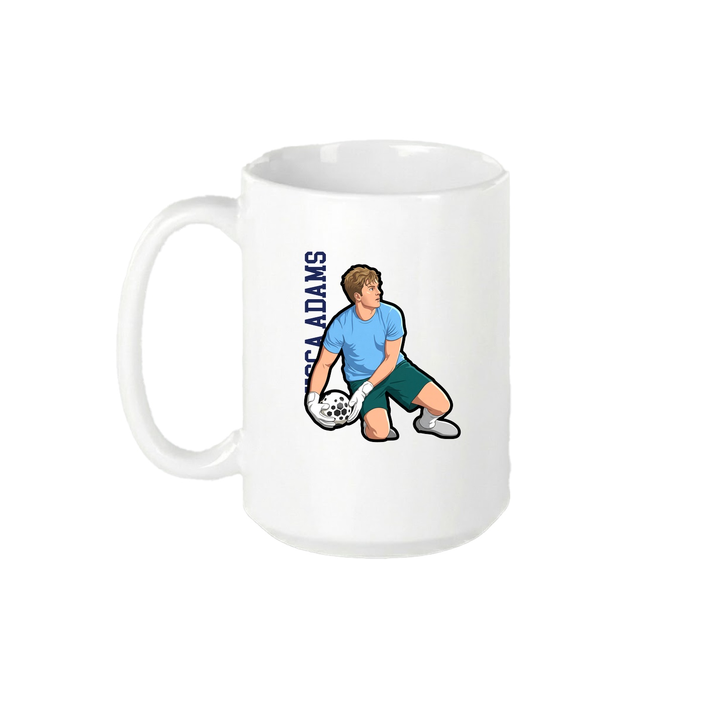 15oz Coffee Mug — Name Vertical in White