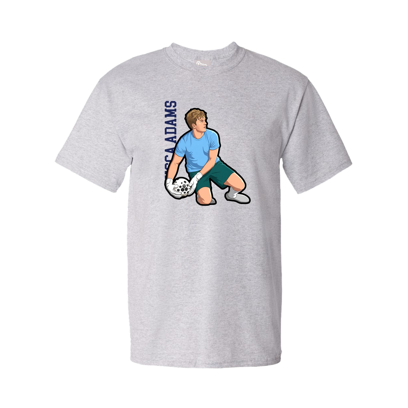 Tee — Name Vertical in Grey