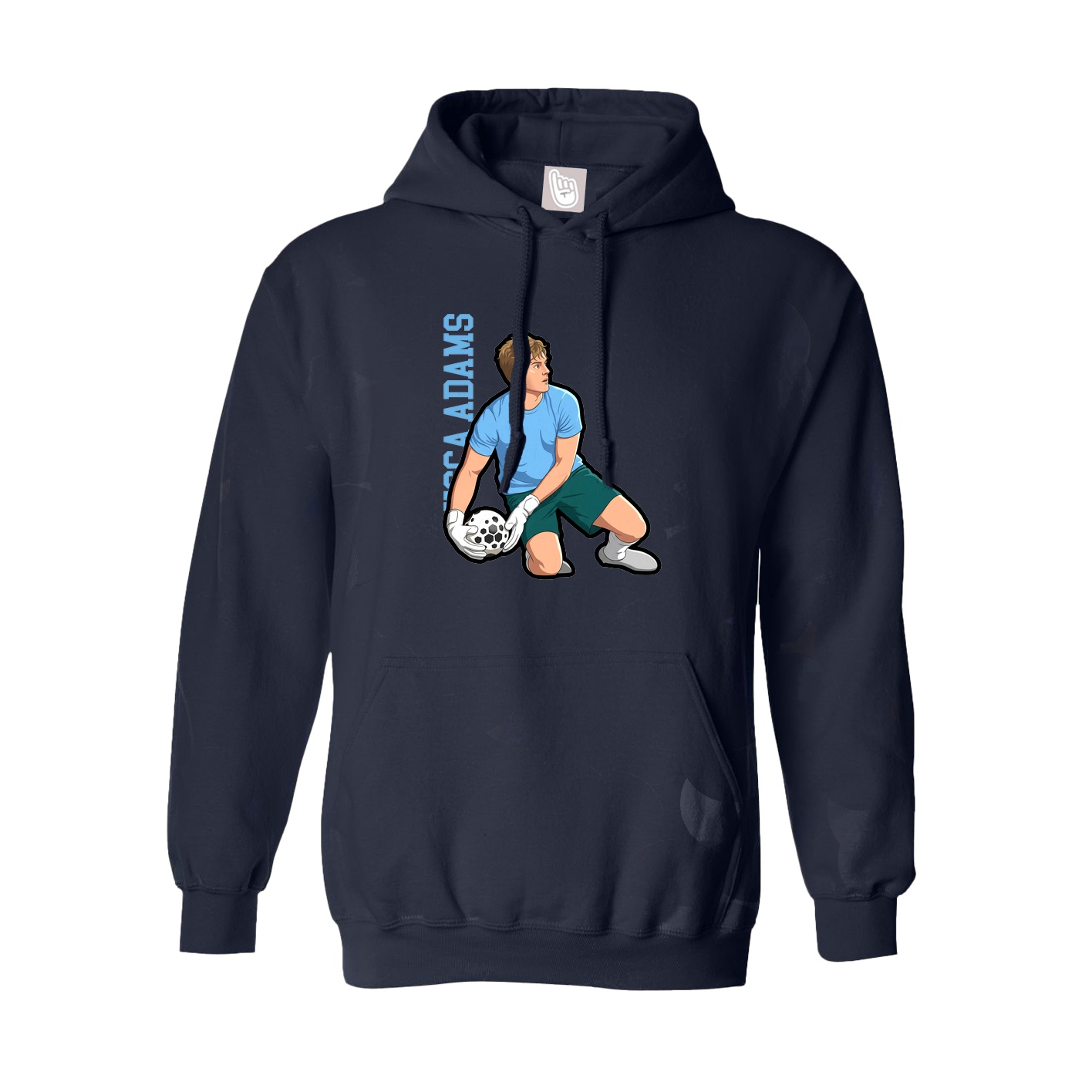 Hoodie — Name Vertical in Navy