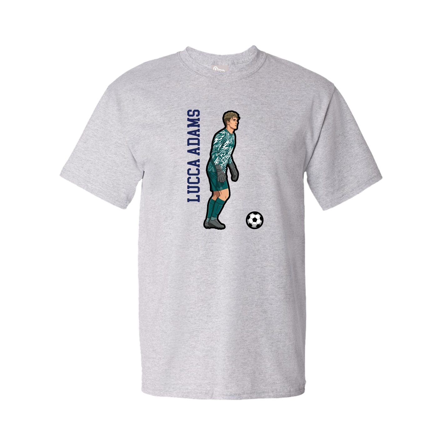 Tee — Name Vertical in Grey