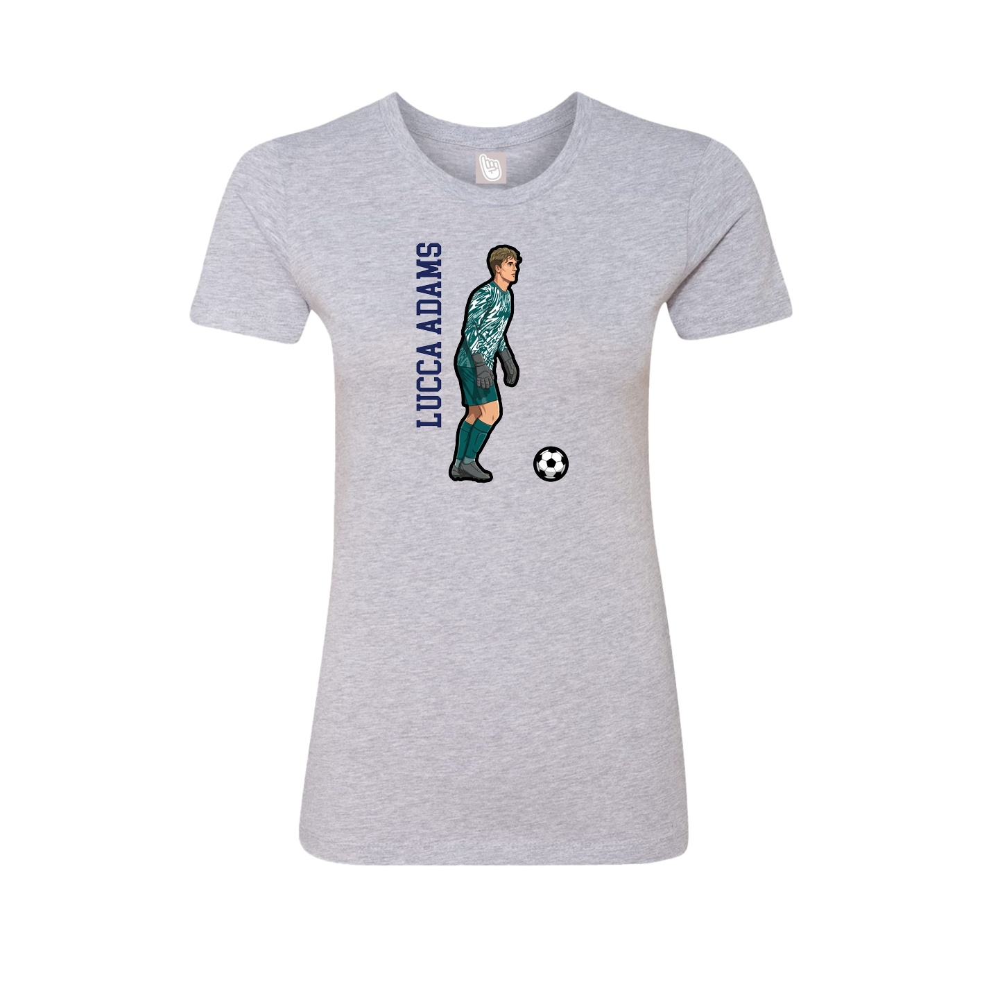 Womens Tee — Name Vertical in Grey