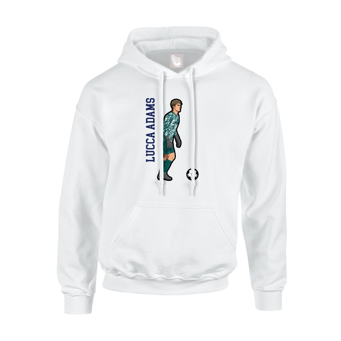 Youth Hoodie — Name Vertical in White