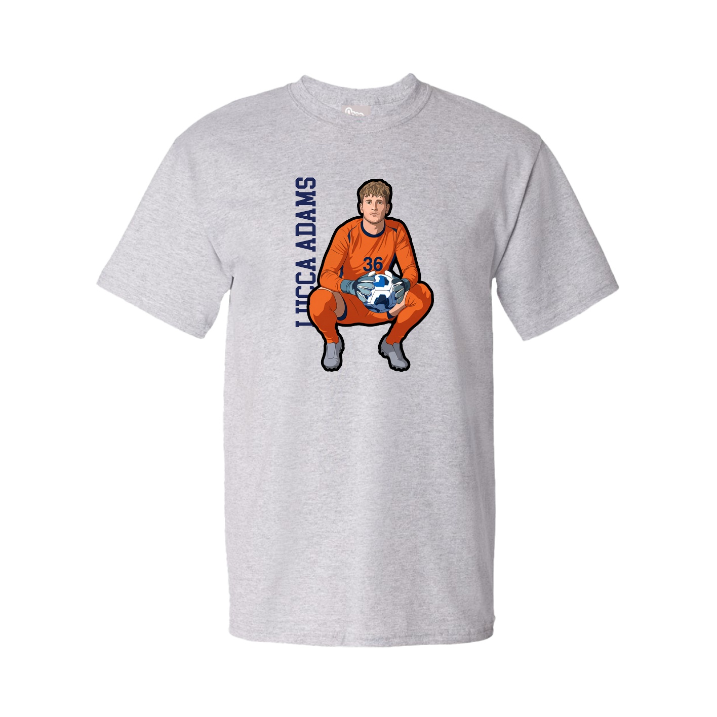 Tee — Name Vertical in Grey