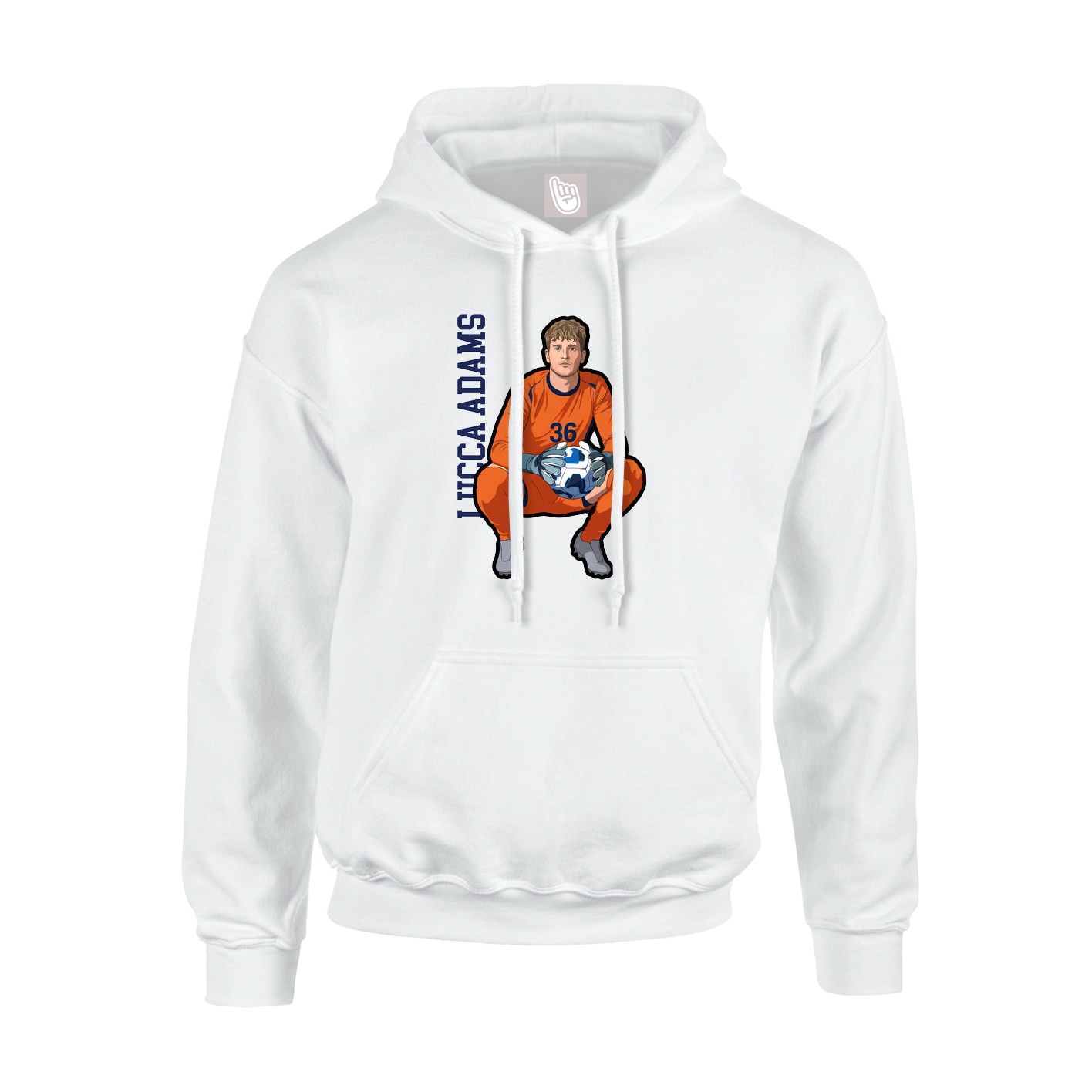 Youth Hoodie — Name Vertical in White