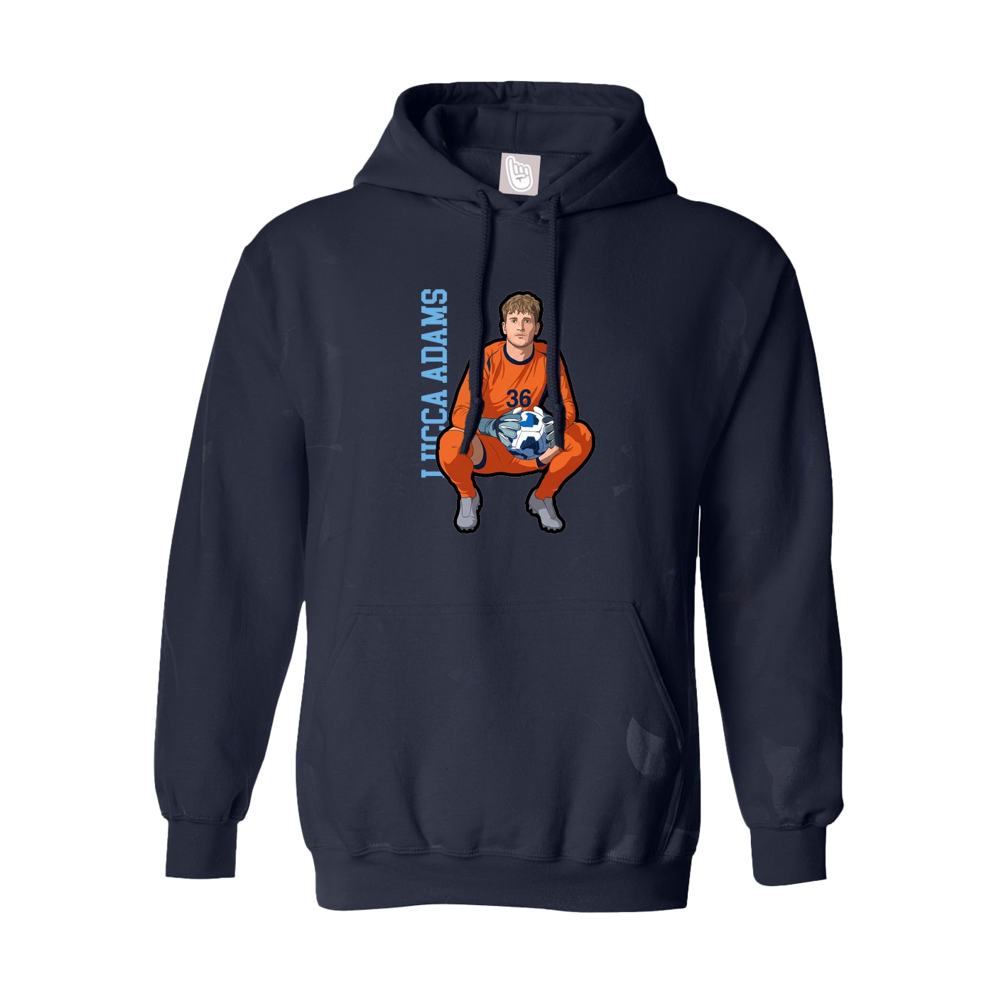 Youth Hoodie — Name Vertical in Navy