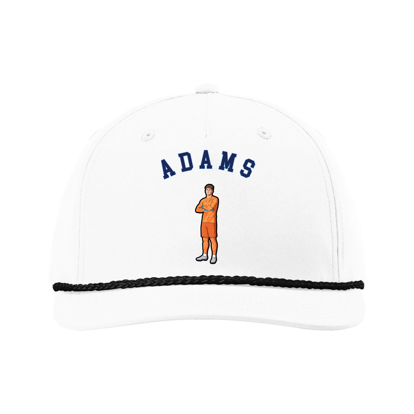 Five-Panel Classic Rope Cap — Shirsey Arch in White