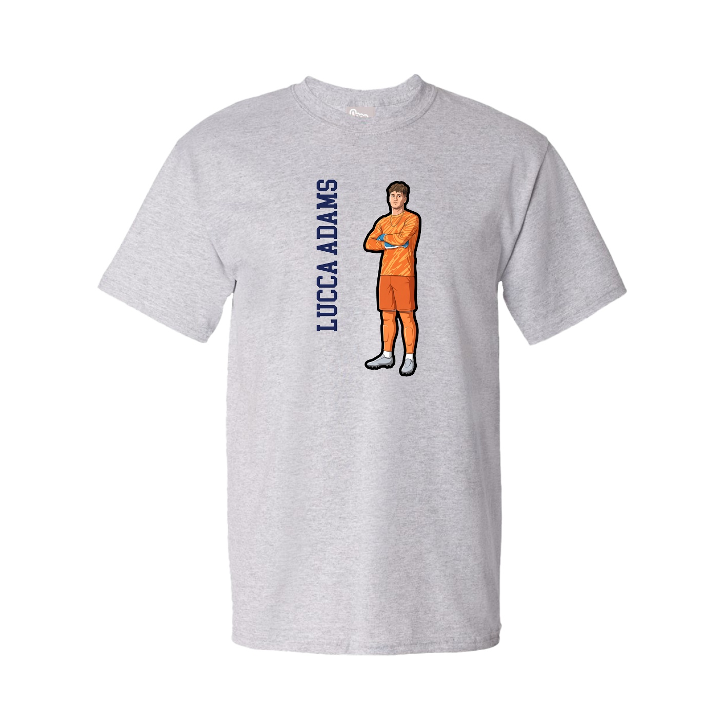 Tee — Name Vertical in Grey