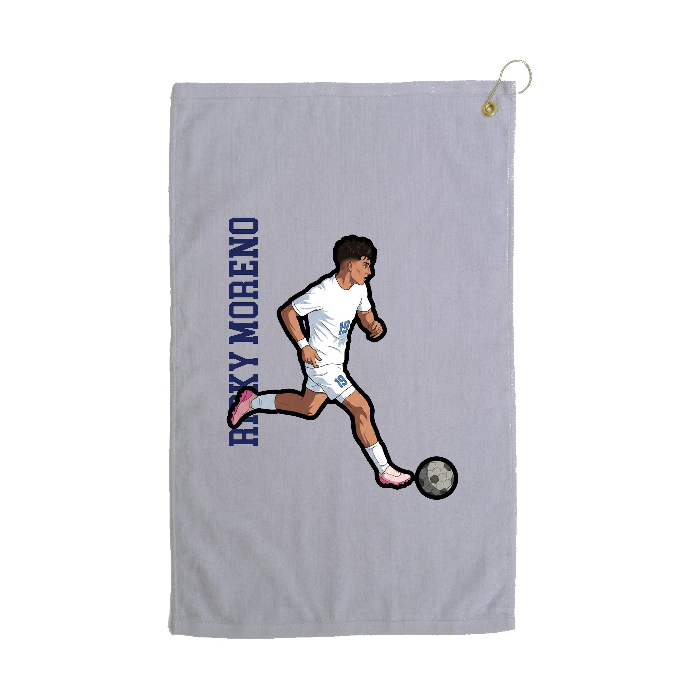 Golf Towel — Name Vertical in Grey