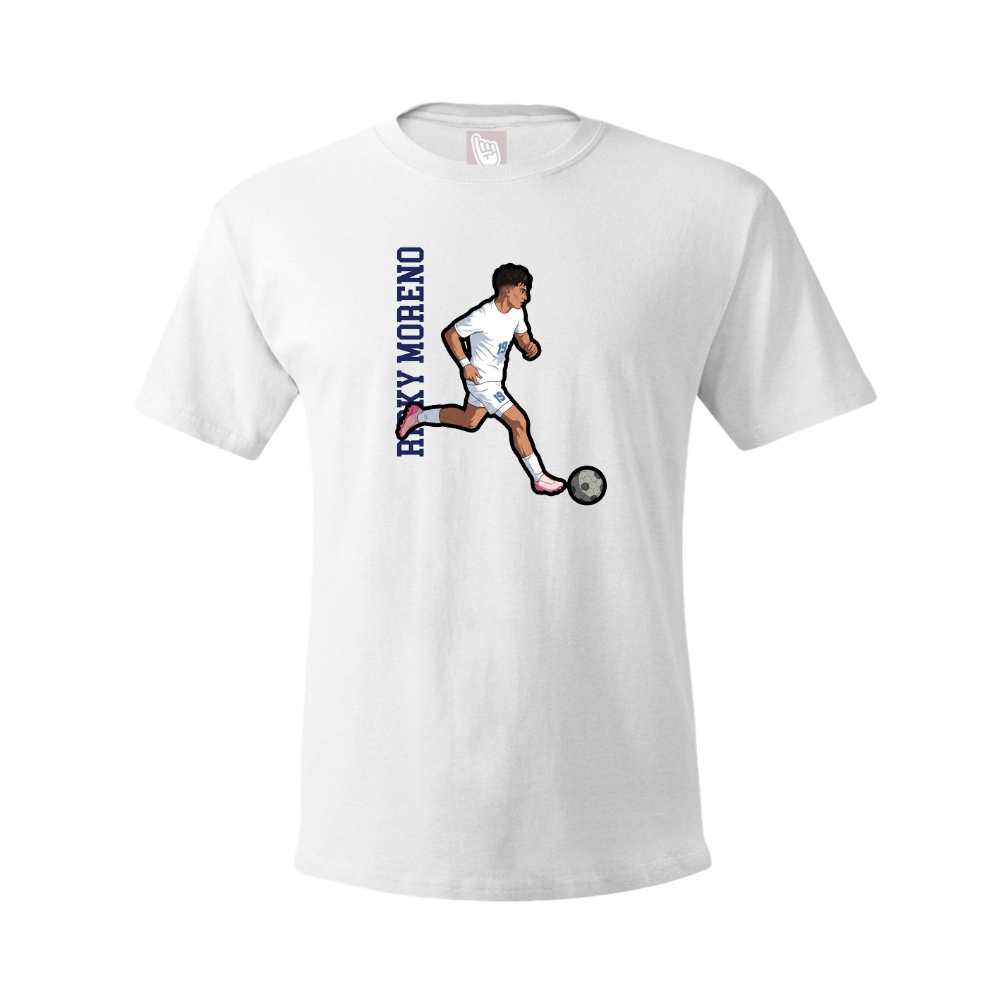 Tee — Name Vertical in White
