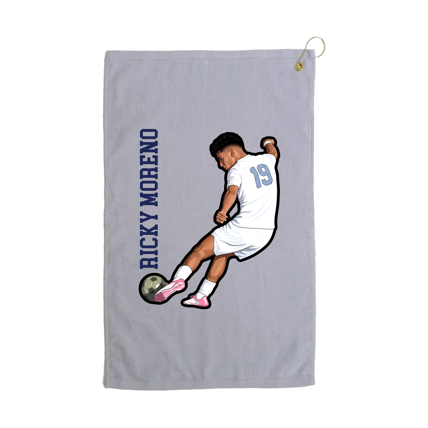 Golf Towel — Name Vertical in Grey