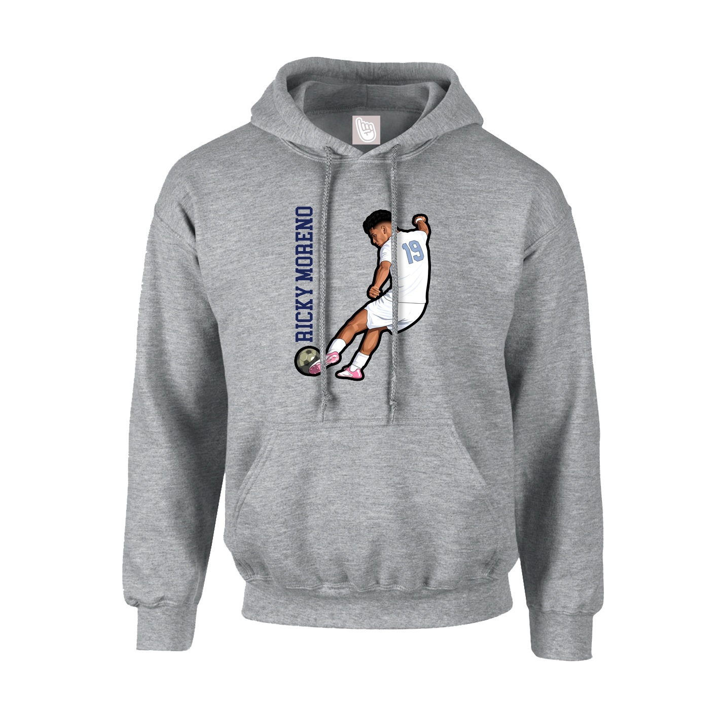 Youth Hoodie — Name Vertical in Grey