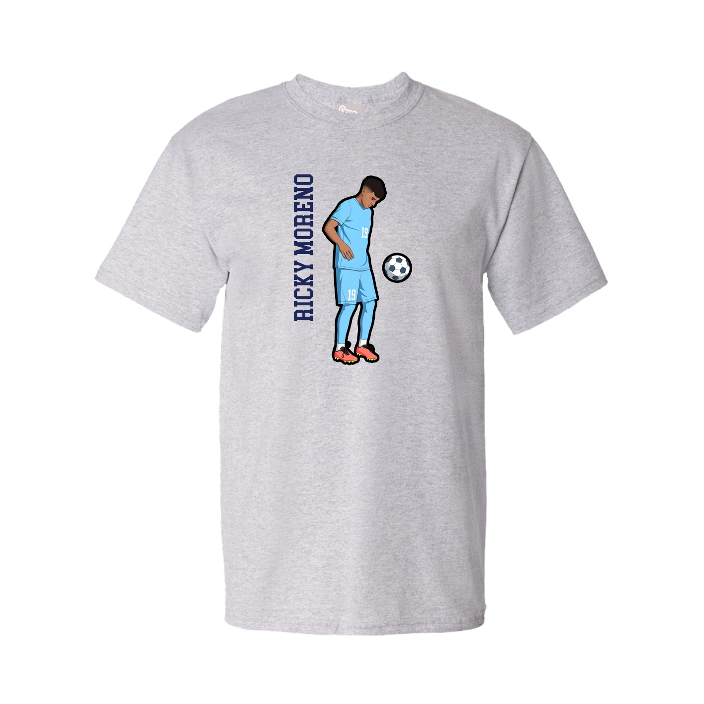 Tee — Name Vertical in Grey