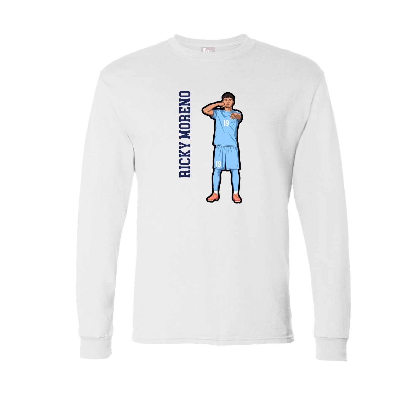 Long Sleeve Tee — Name Vertical in White
