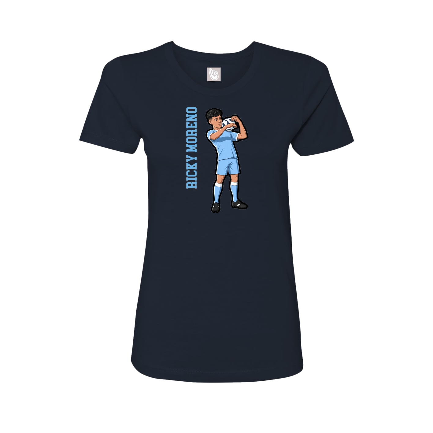 Womens Tee — Name Vertical in Navy