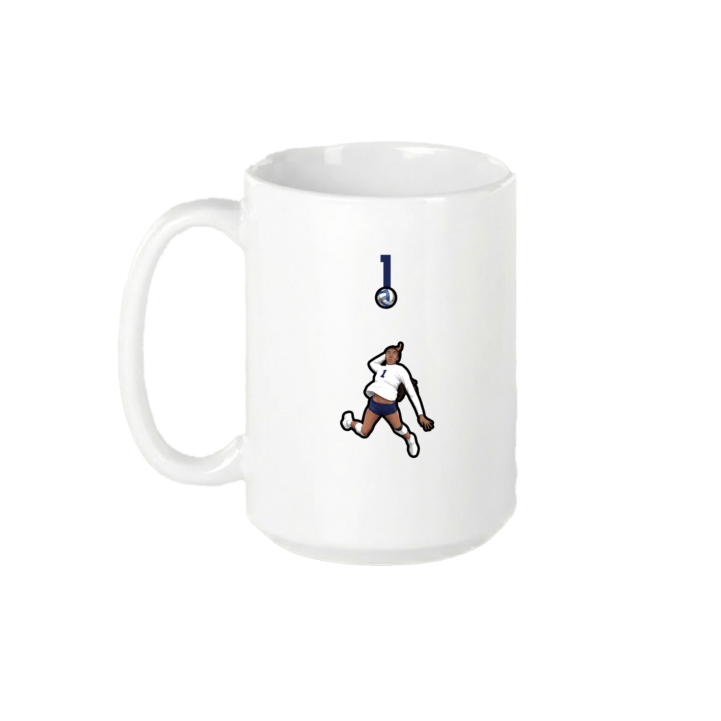 15oz Coffee Mug — Number Top in White