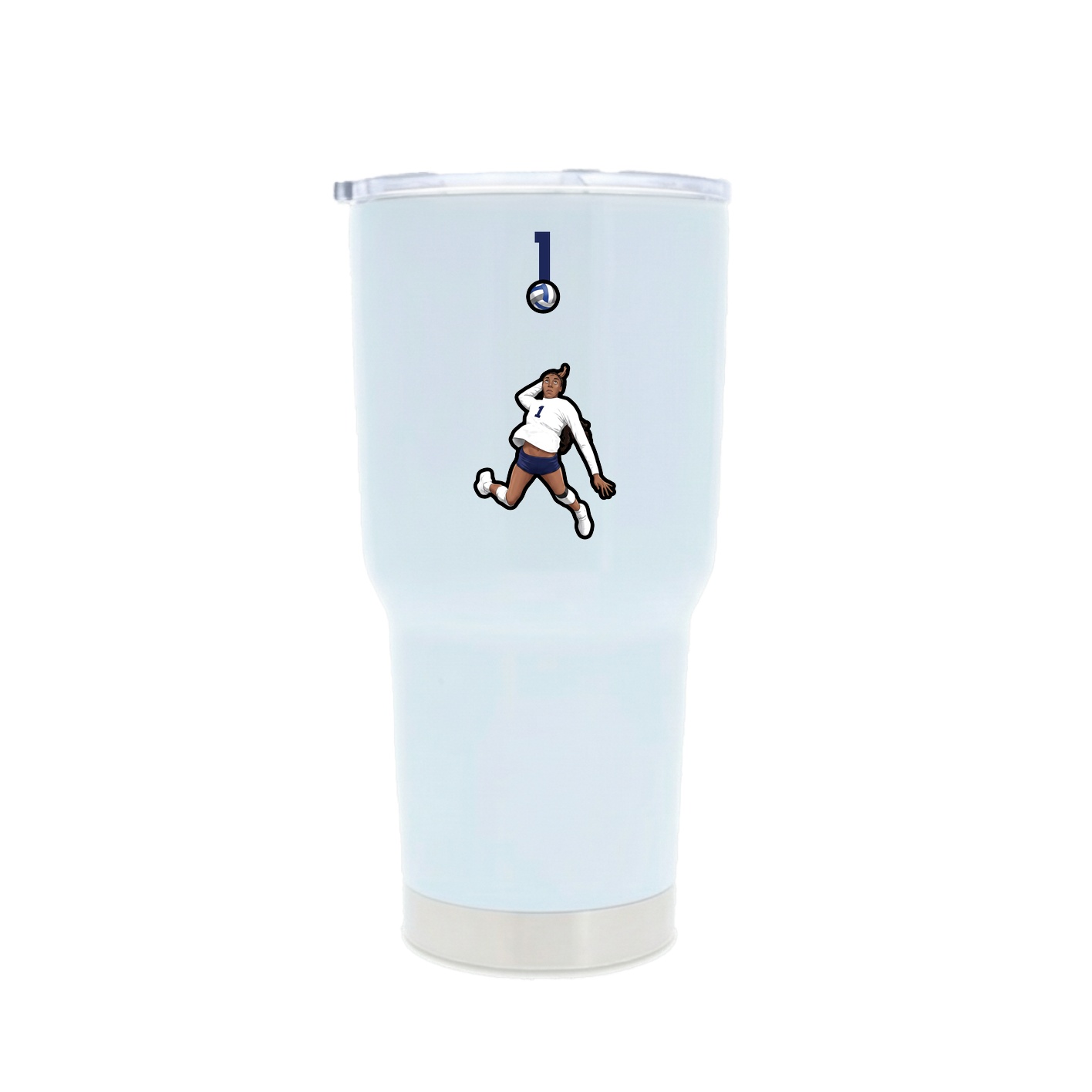 30oz Stainless Steel Tumbler — Number Top in White