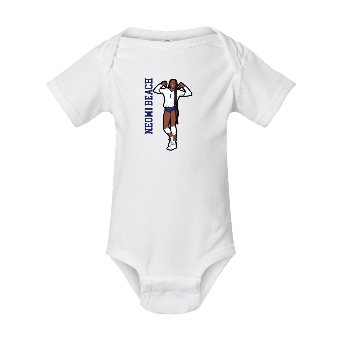 Baby Onesie — Name Vertical in White
