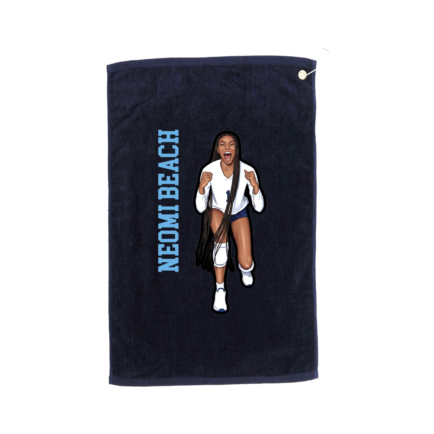 Golf Towel — Name Vertical in Navy