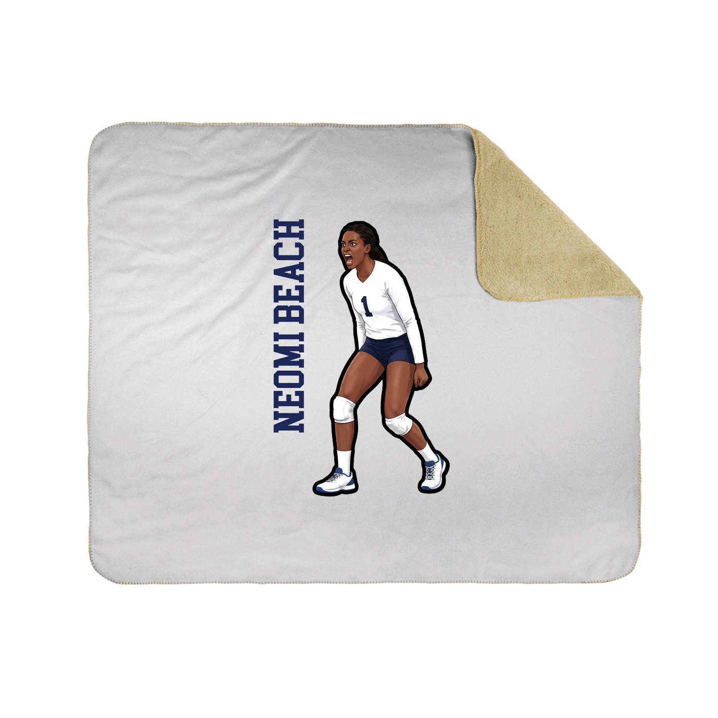 Throw Blanket — Name Vertical in White