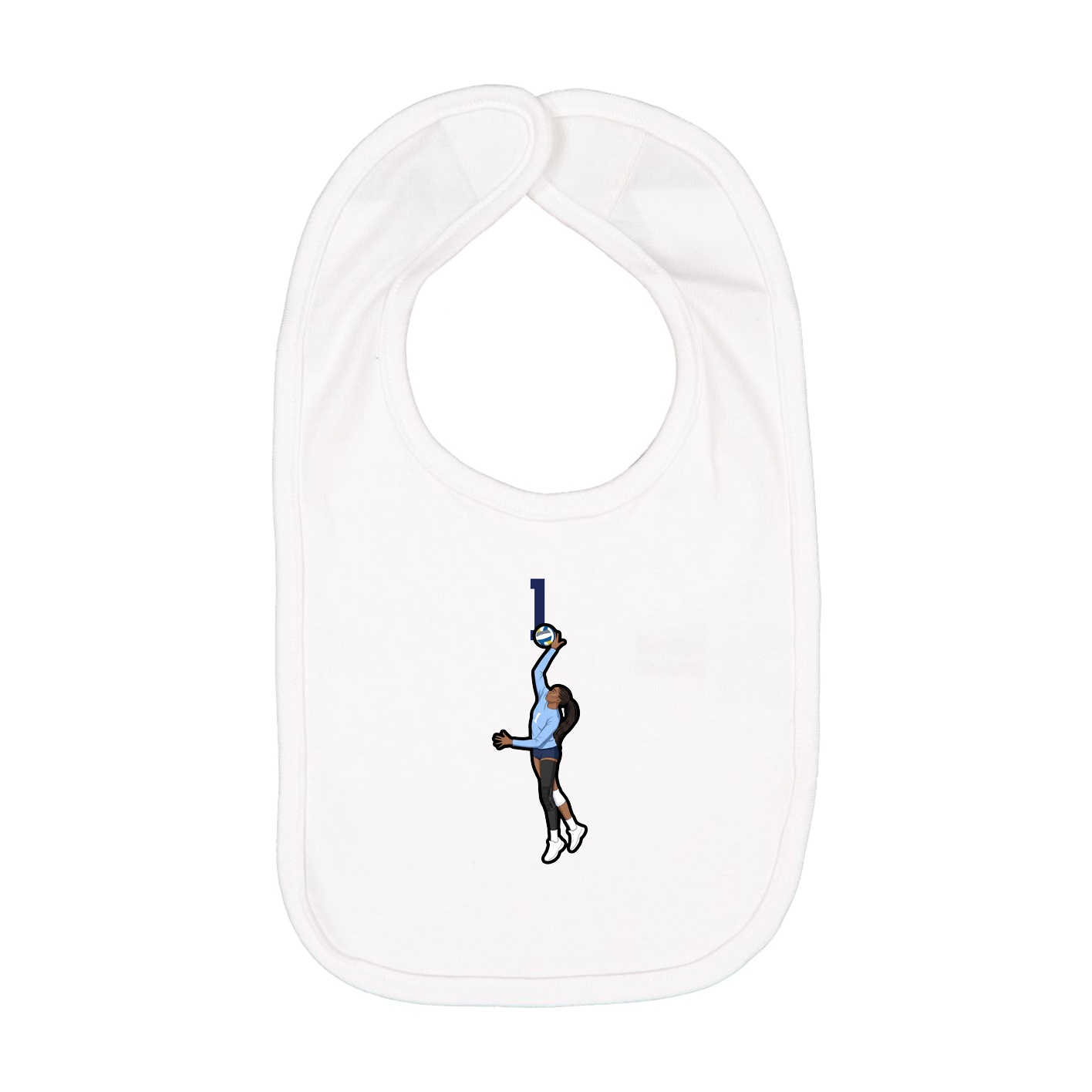 Infant Bib — Number Top in White