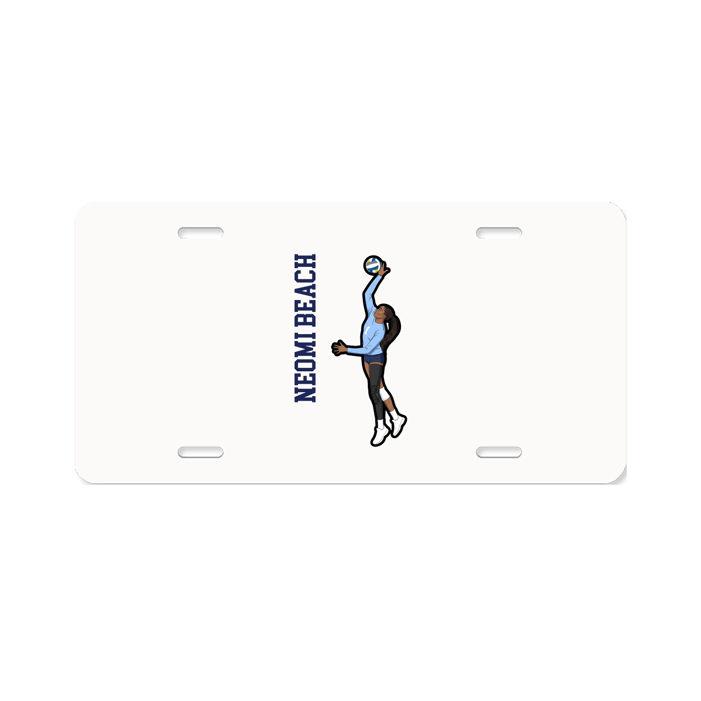 License Plate — Name Vertical in Classic