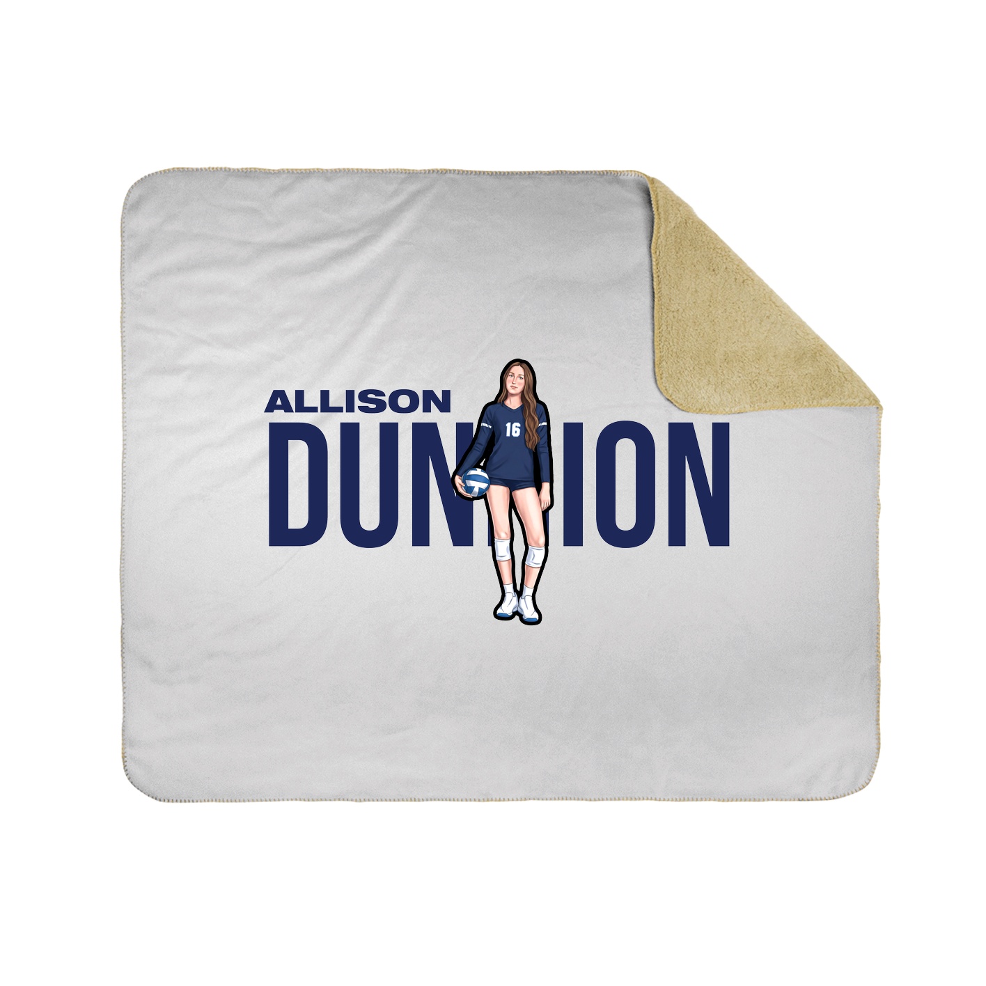 Throw Blanket — Player Name in White