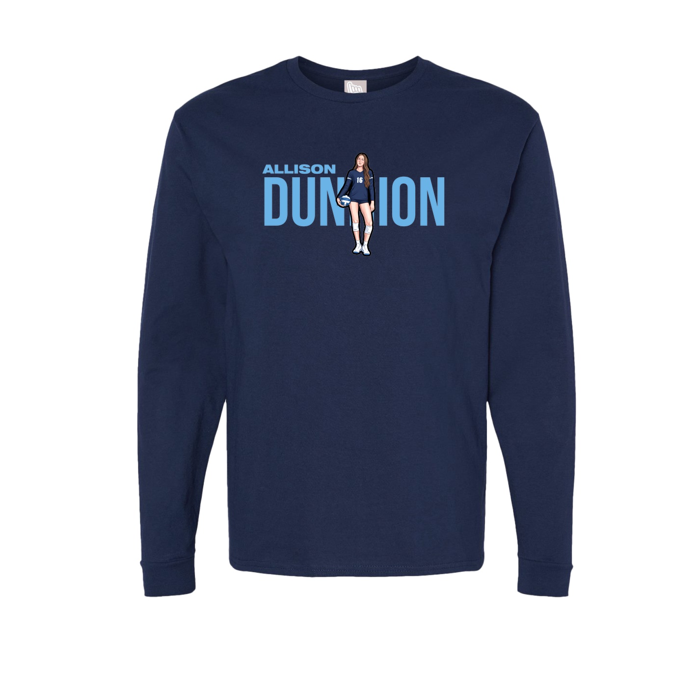 Long Sleeve Tee — Player Name in Navy