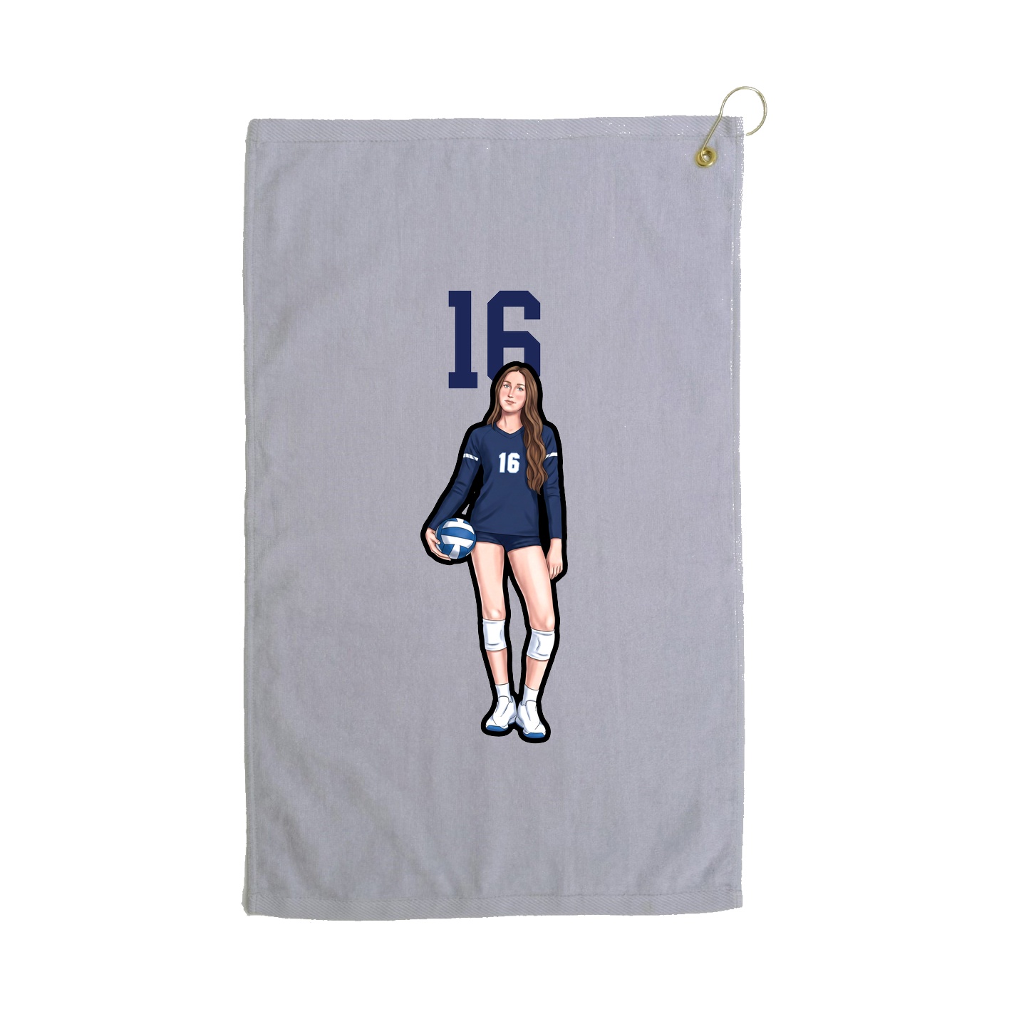 Golf Towel — Number Top in Grey