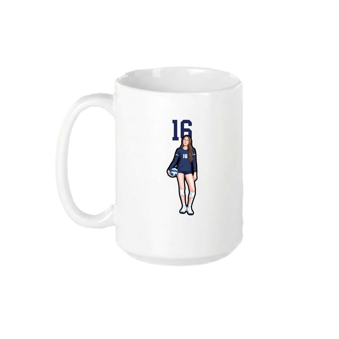 15oz Coffee Mug — Number Top in White