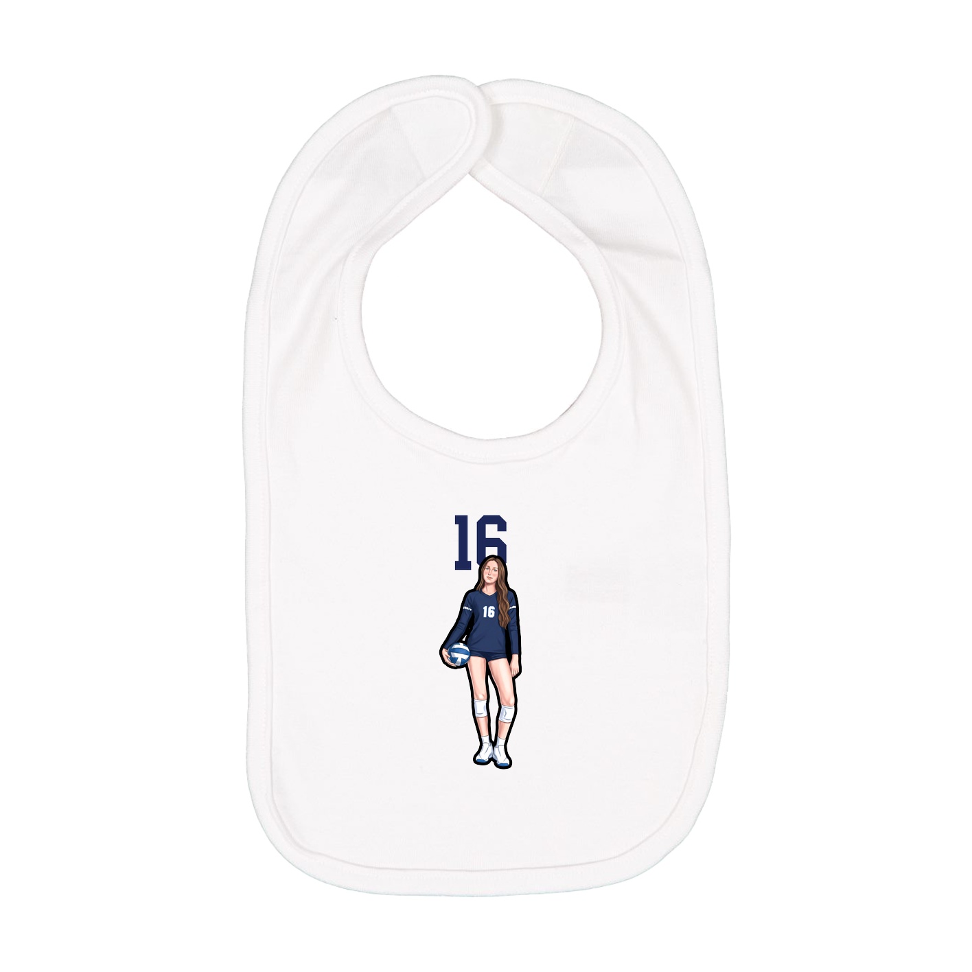 Infant Bib — Number Top in White