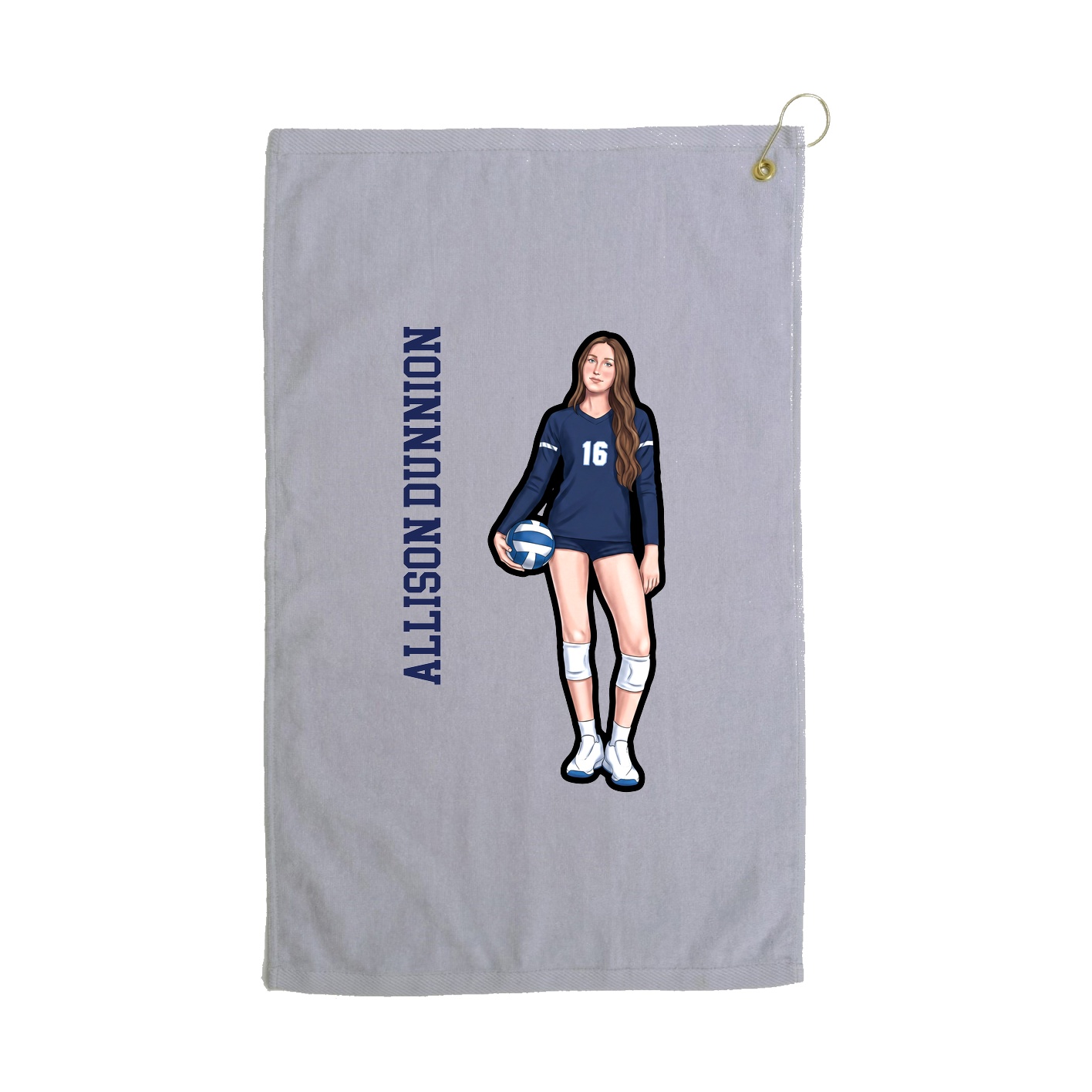 Golf Towel — Name Vertical in Grey
