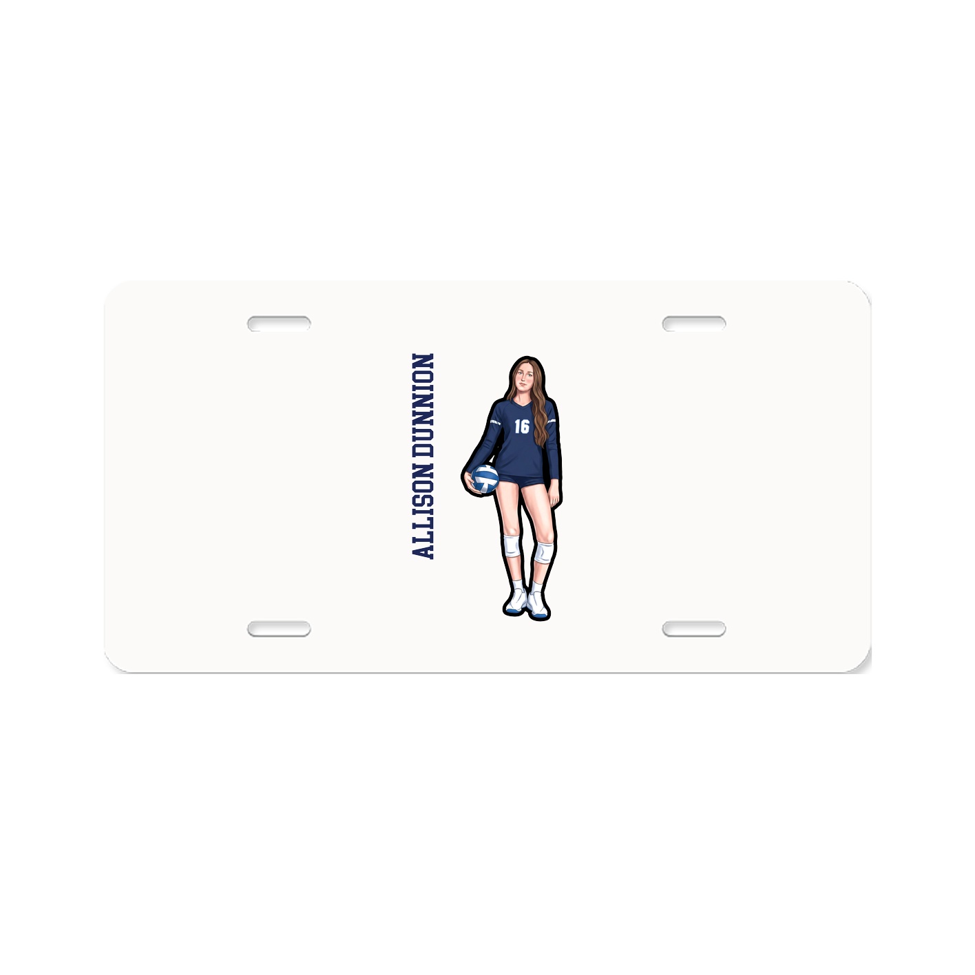 License Plate — Name Vertical in Classic