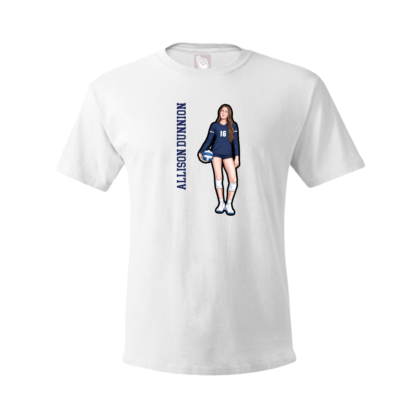 Youth Tee — Name Vertical in White