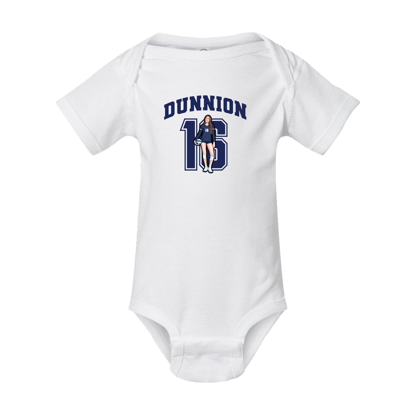 Baby Onesie — Number in White