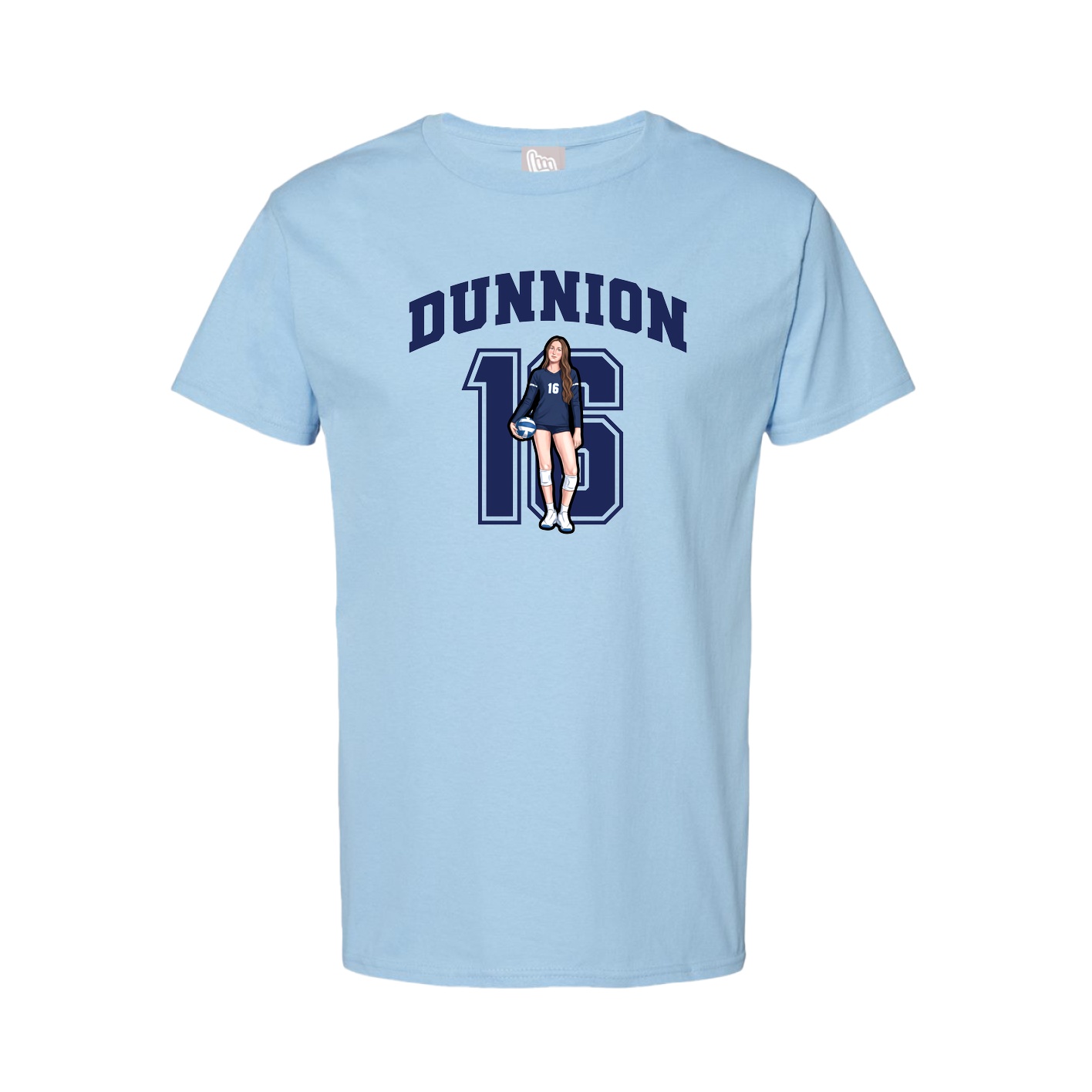 Youth Tee — Number in Light Blue