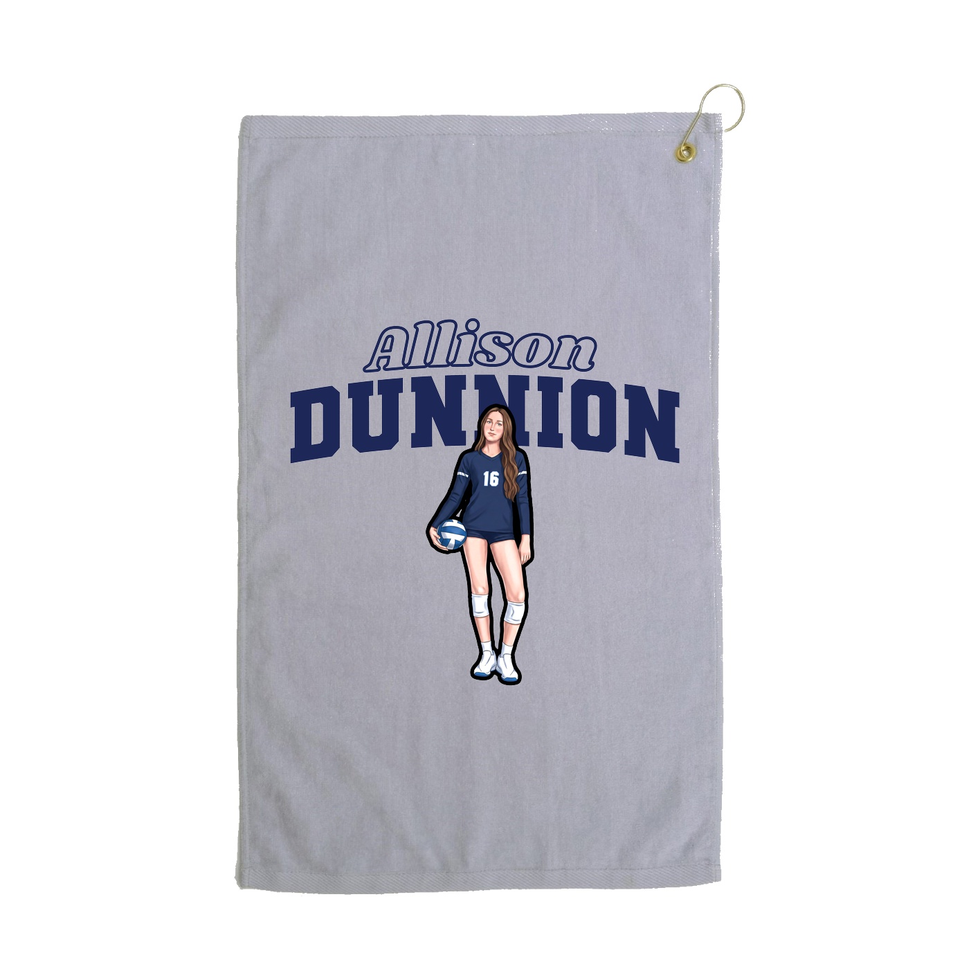 Golf Towel — Name Arch in Grey